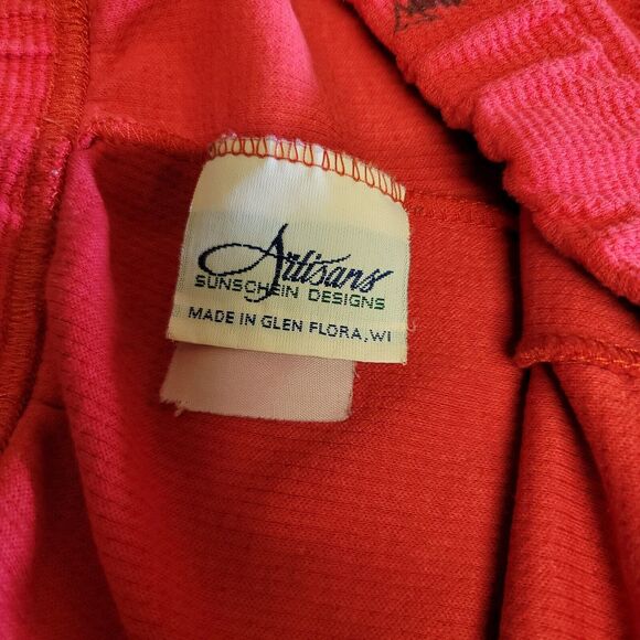 Artisans 2 Piece Pajama Thermal Short Set Vintage No Size Tag Red Christmas - Picture 11 of 12